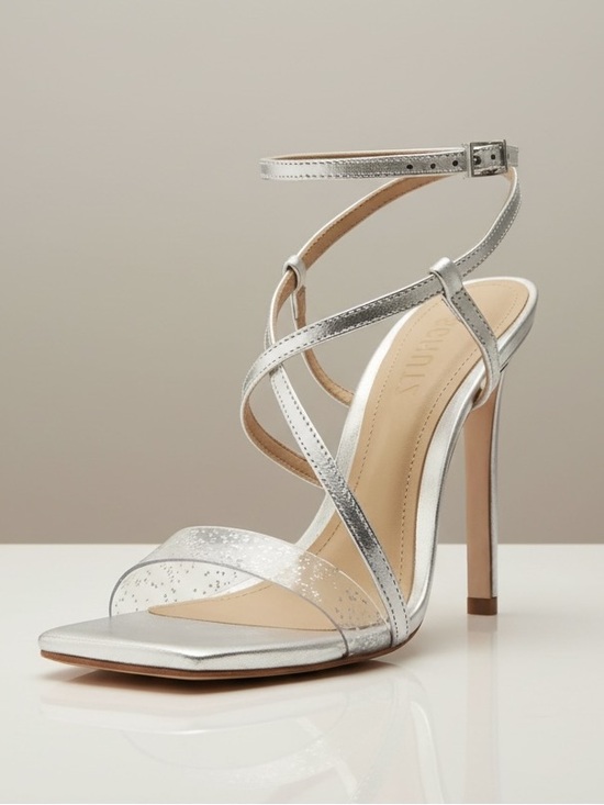 SCHUTZ Shoes - SCHUTZ Silver Strappy High Heel Sandals